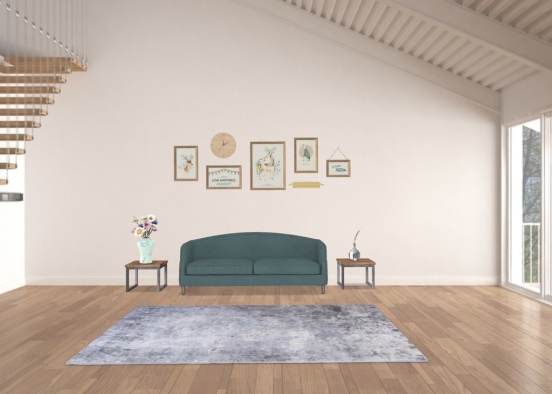 the living room  Design Rendering