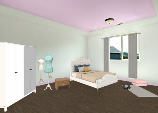 Dormitorio femenino Design Rendering