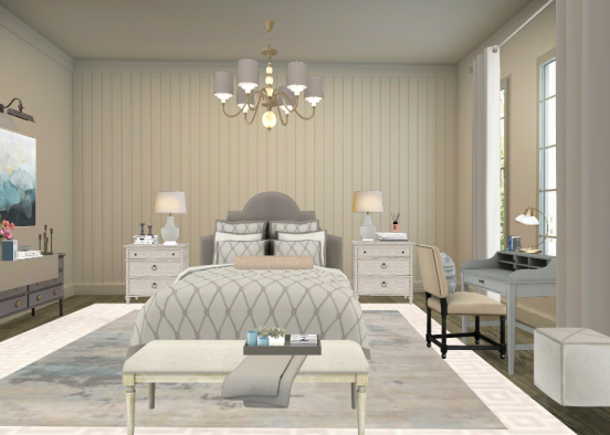 Classic warm bedroom Design Rendering