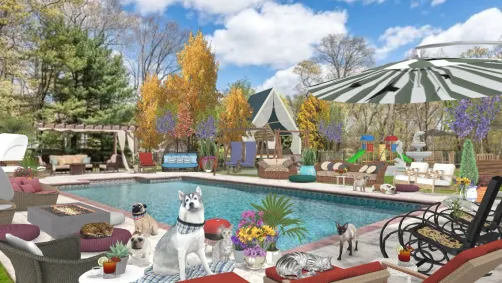 Backyard pool party