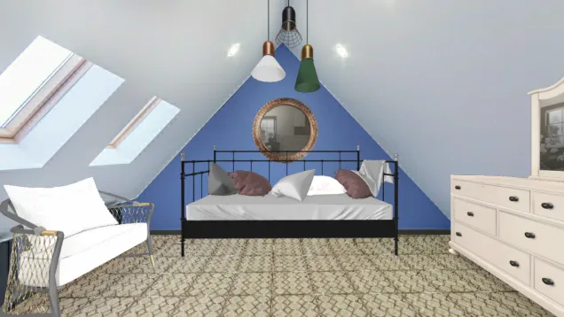 Modern blue-green bedroom