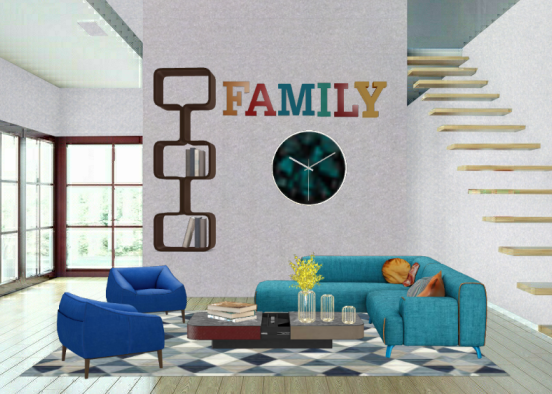 Family living room Design Rendering
