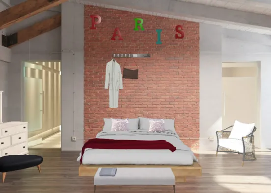 Dormitorio parisino  Design Rendering