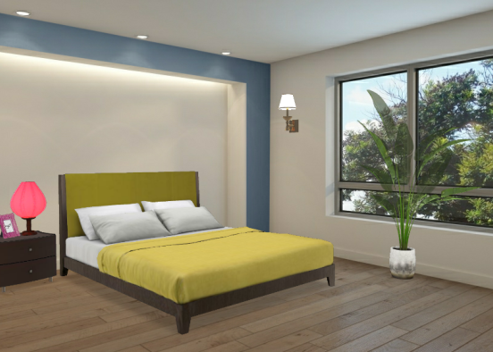 Bedroom grey Design Rendering