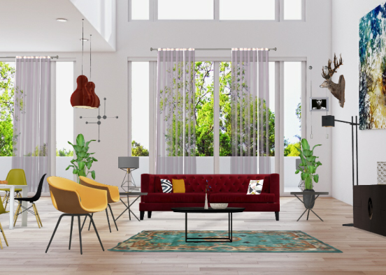 Color's corner of livingroom  Design Rendering