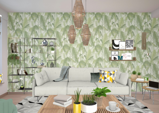 Natural living room Design Rendering