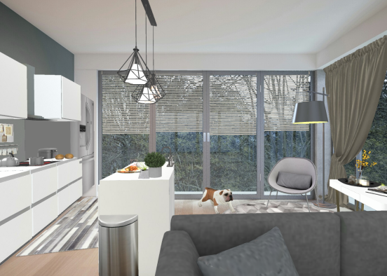 White and grey Design Rendering