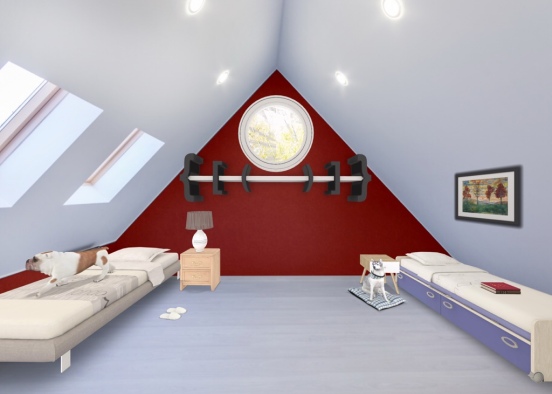 Twin bed room  Design Rendering