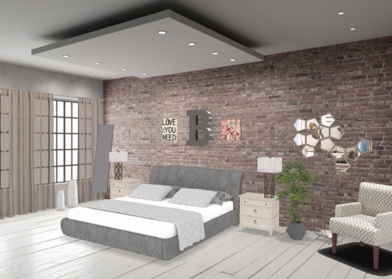 Couple’s loft room Design Rendering