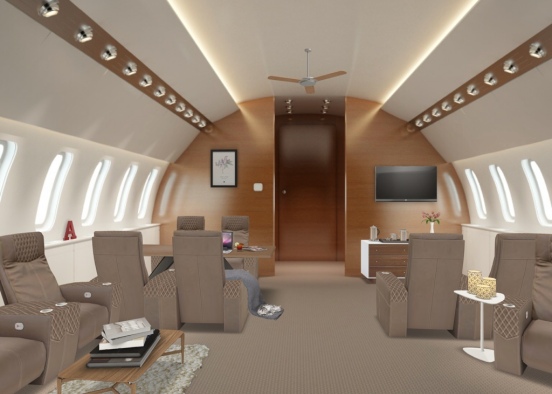 Private Jet Design Design Rendering