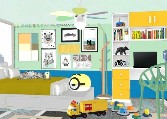 Memphis design for a kids room Design Rendering
