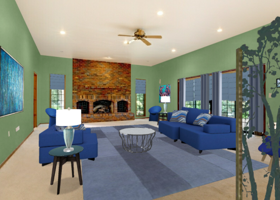 Large. Living room by glori Design Rendering
