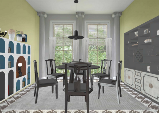 Small gray dinning room by glori Design Rendering