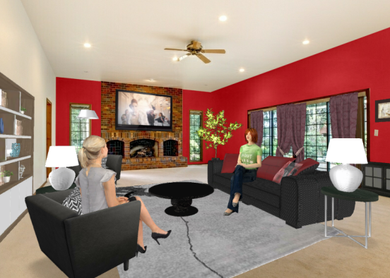 Chilling in my living room.with my sister by glori Design Rendering