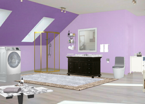 Ванная комната в сереневом цвете Design Rendering