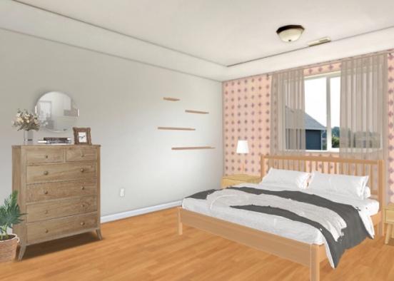 Scandinavian Bedroom Design Rendering