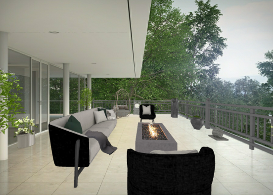 Patio,  a place to relax and enjoy. Design Rendering