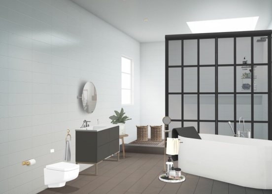 modern ba5hroom Design Rendering