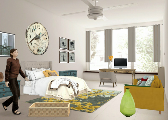 Contemporary  Modern Bedroom  Design Rendering