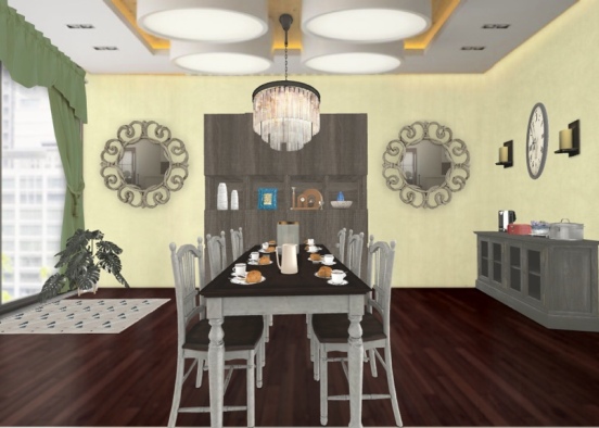 Sophisticated dining room Design Rendering