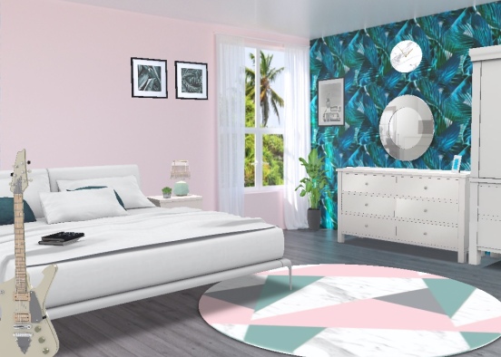 Teen LA Bedroom Design Rendering