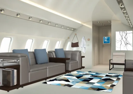 Grey and blue jet Design Rendering