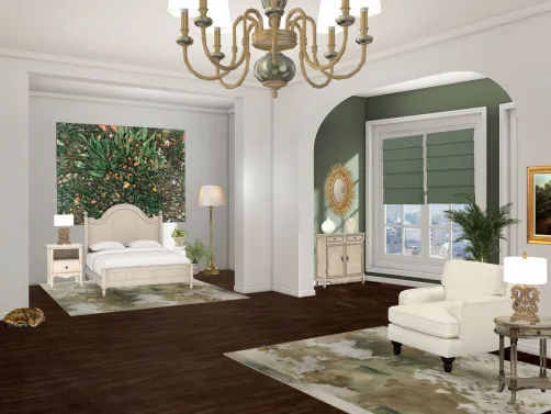 Green & Cream Bedroom 