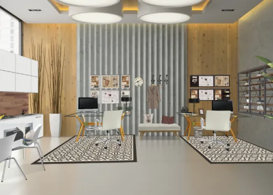 Office with lovely details Design Rendering