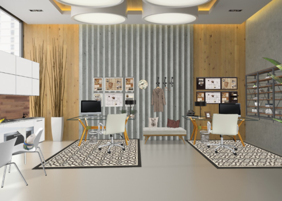 Office with lovely details Design Rendering