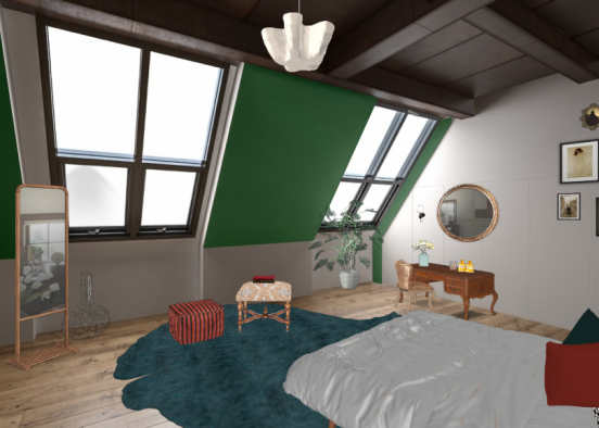 Eclectic bedroom Design Rendering