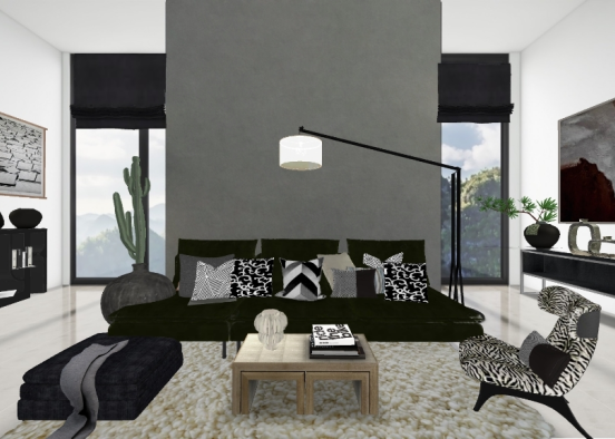 Minimalistic Living Room Design Rendering