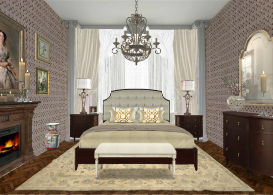 Royal Bedroom Design Rendering