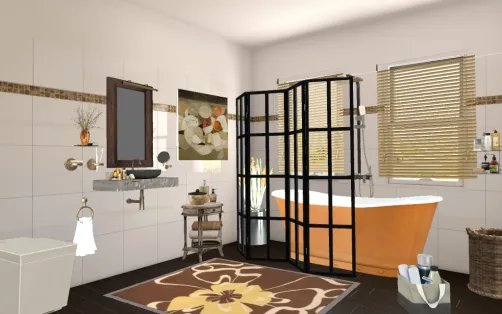 Brown bathroom