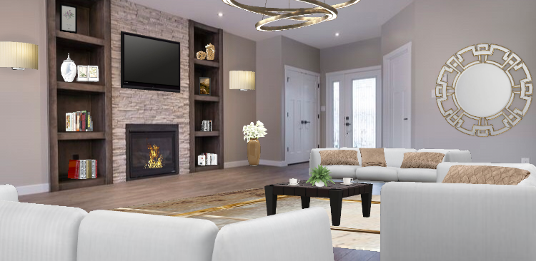 Winter living room Design Rendering