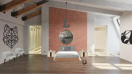 Modern Brick Bedroom