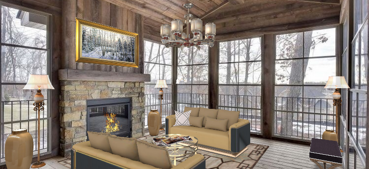 Winter cabin Design Rendering