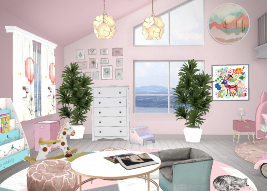 Pink Child's Room Design Rendering