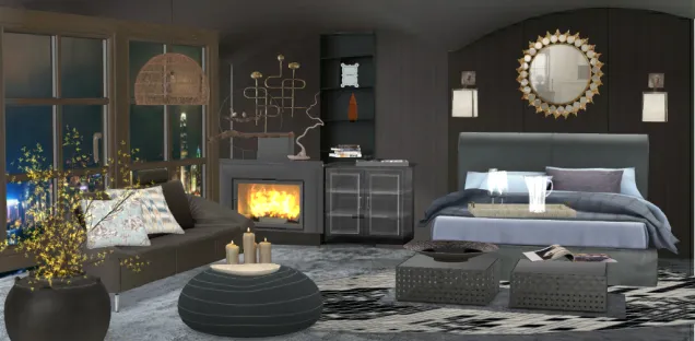 Modern cozy bedroom 