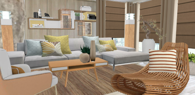 Natural wood living room ⚘
