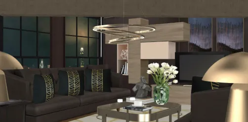 Living room black with gold  design ⚘