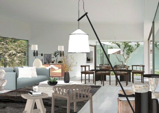 Japandi style Living room  Design Rendering