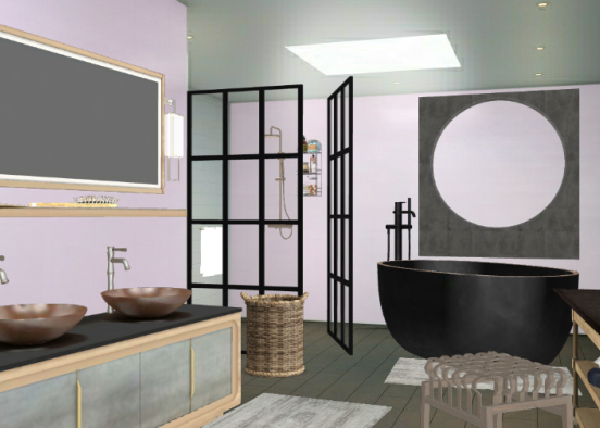 Japandi style Bathroom  Design Rendering