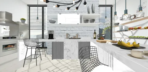 Modern sleek elegance kitchen, with and grey 