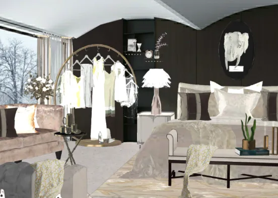 Elegance modern bedroom  Design Rendering