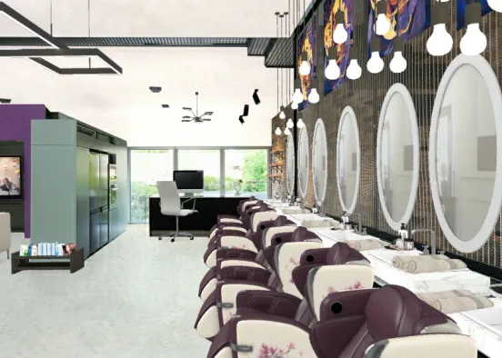 Purple salon Design Rendering