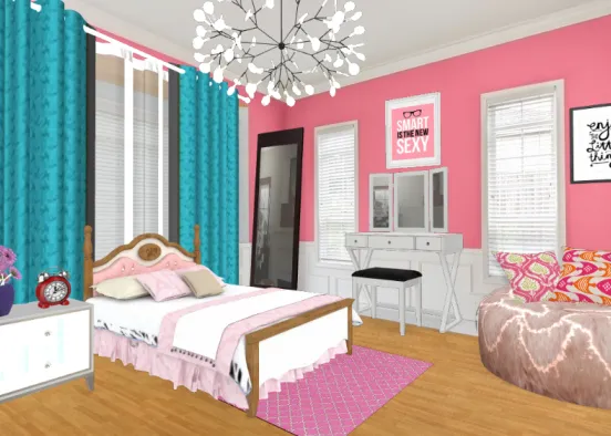 Teen girl room Design Rendering