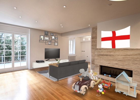 The england living room  Design Rendering