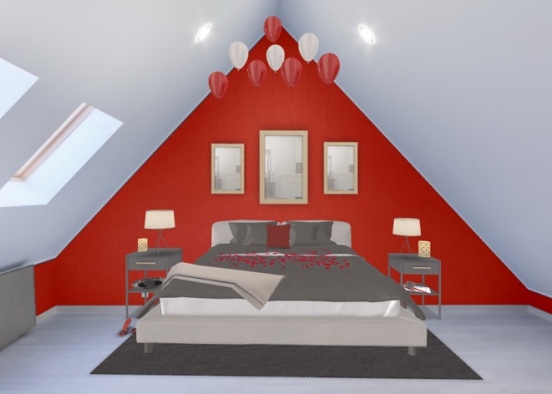 Valentine’s Day bedroom  Design Rendering