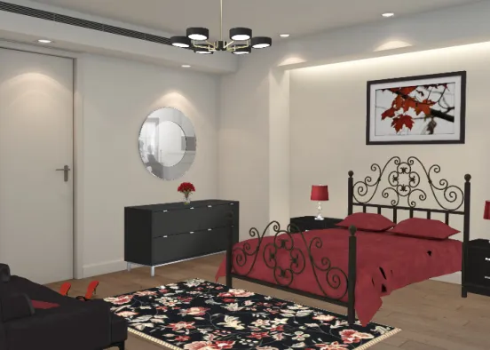black & red room Design Rendering