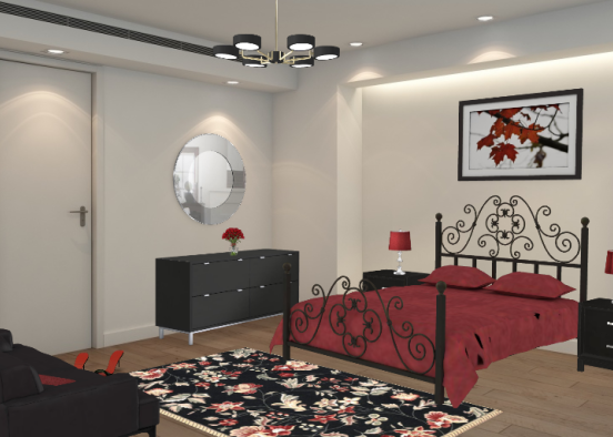 black & red room Design Rendering